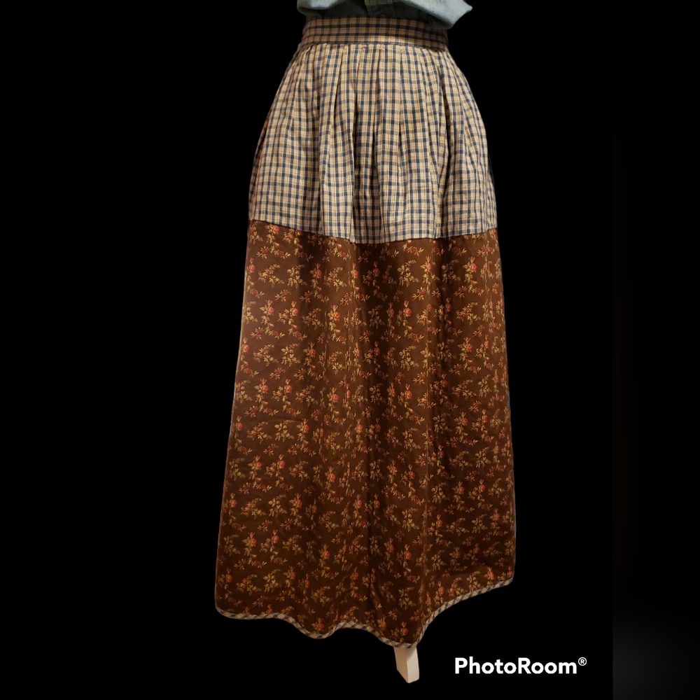 Ralph Lauren Country Rate Plaid and Floral Maxi Skirt